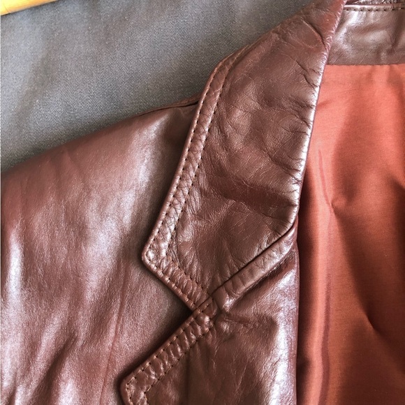 Vintage Boho Brown Leather Jacket Blazer Medium - Picture 8 of 12